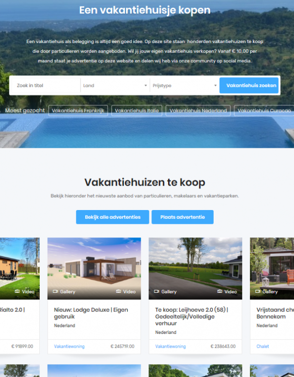 Vakantiehuizen Immoboulevard nu ook op eenvakantiehuisjekopen.nl