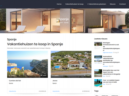 vakantiewoningen in Spanje te koop